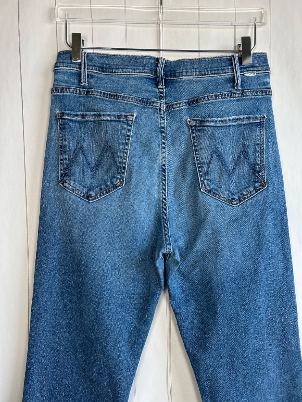 Mother Jeans size 31 Hustler Ankle Fray Healing Jar blue medium wash raw hem - Picture 5 of 16